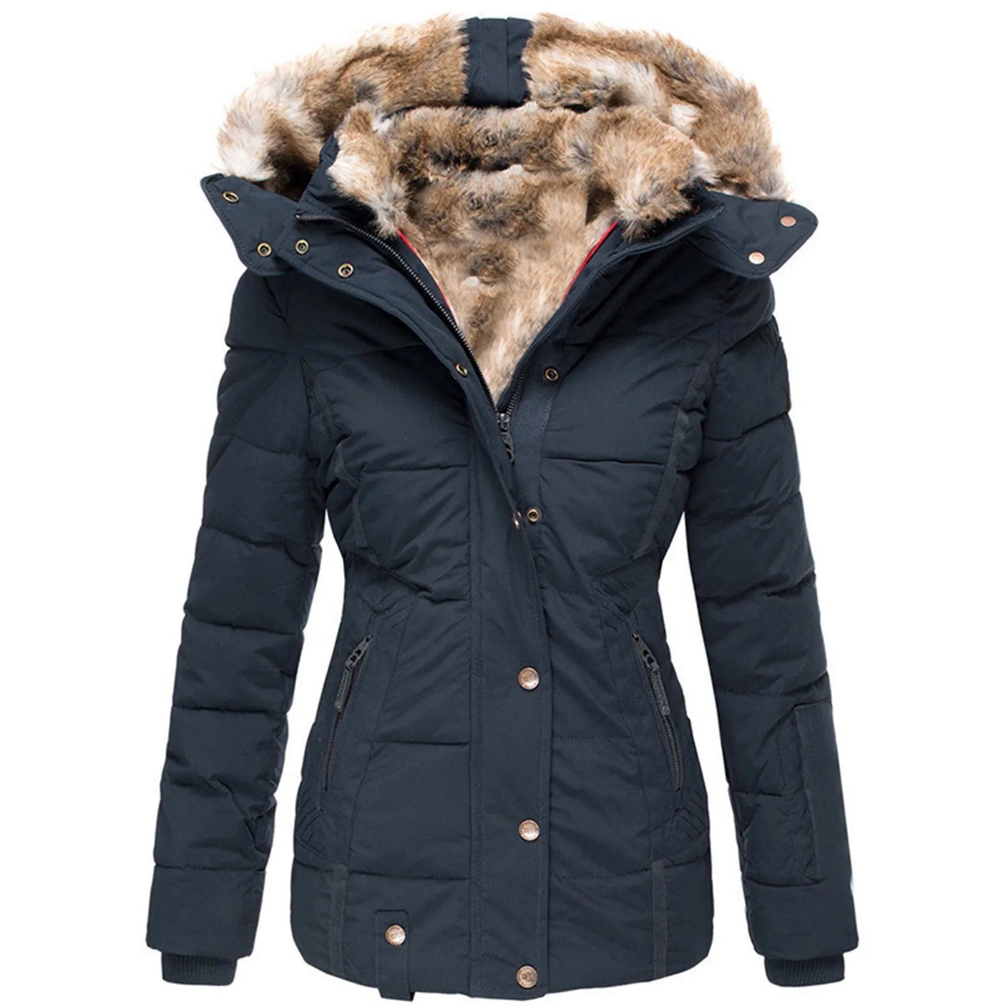 Warm Fur Collar Cotton Down Coat