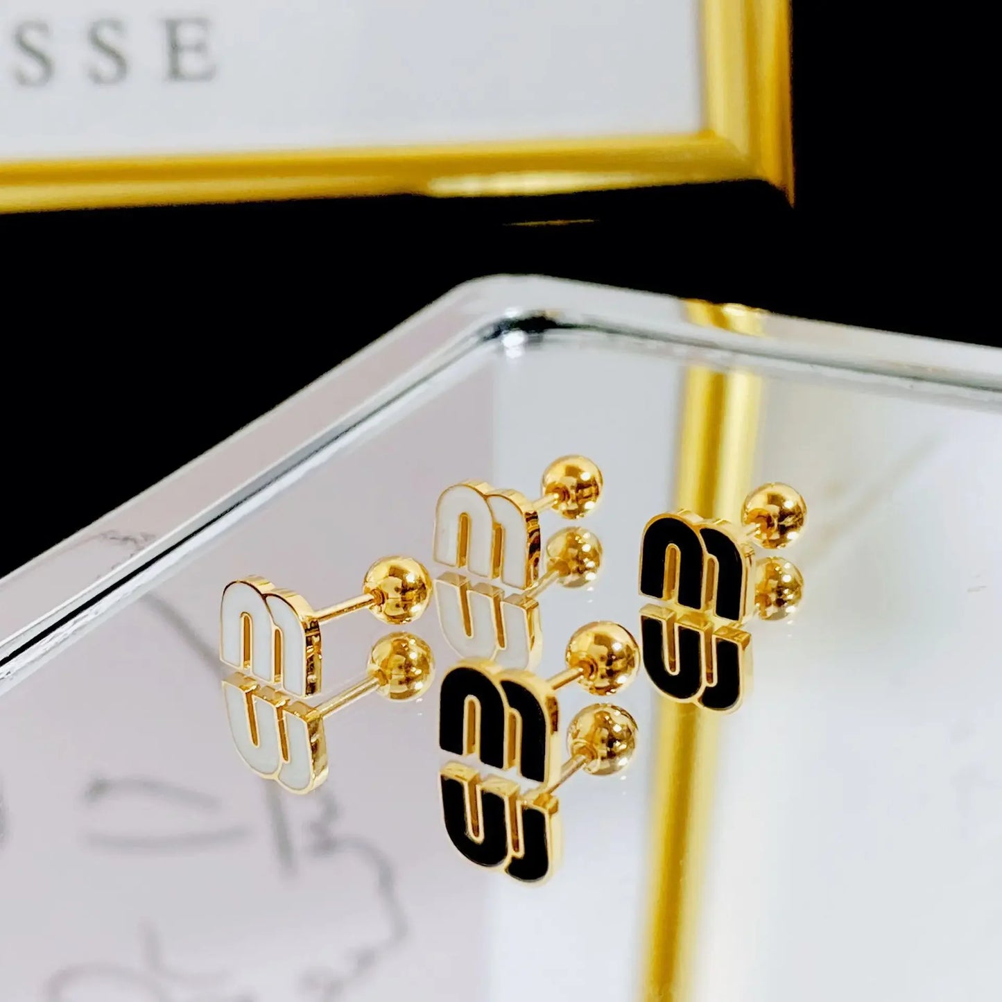 Letter M Stud Earrings