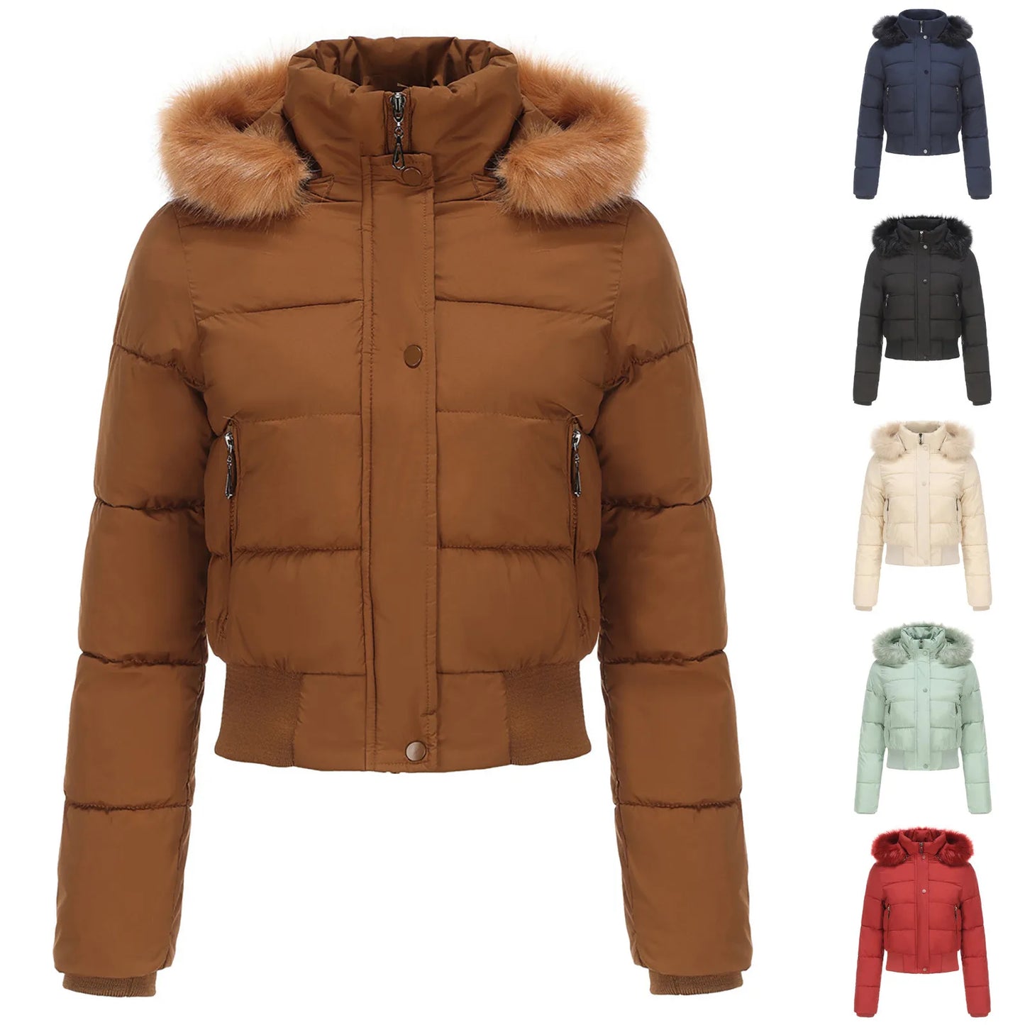 Short Coat With Detachable Hood