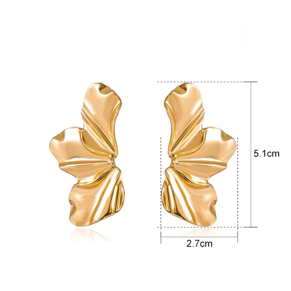 Big Metal Flower Shape Earrings