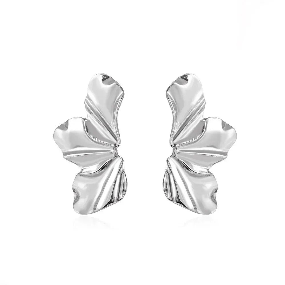 Big Metal Flower Shape Earrings