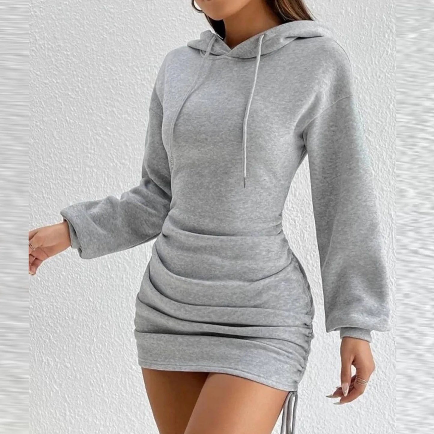 Long Sleeve Sweatshirt Hooded Dress