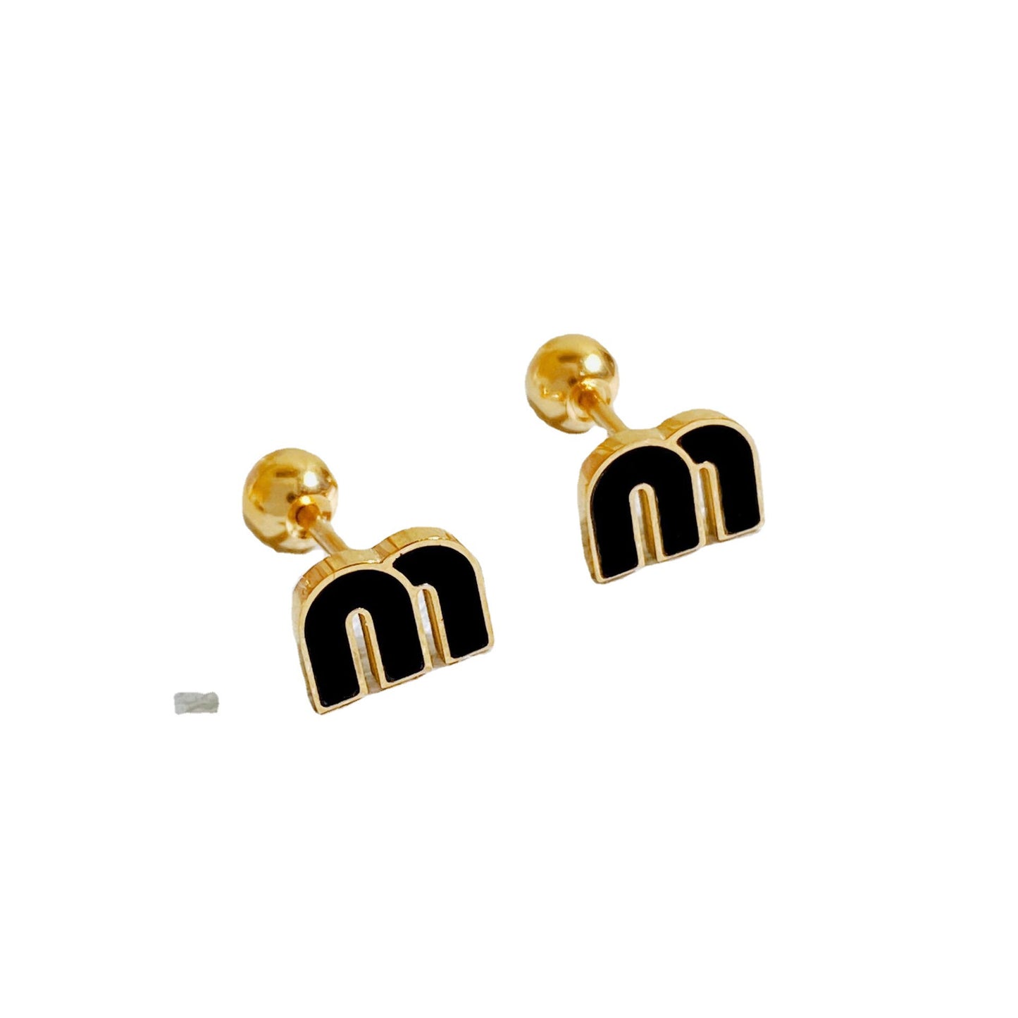 Letter M Stud Earrings