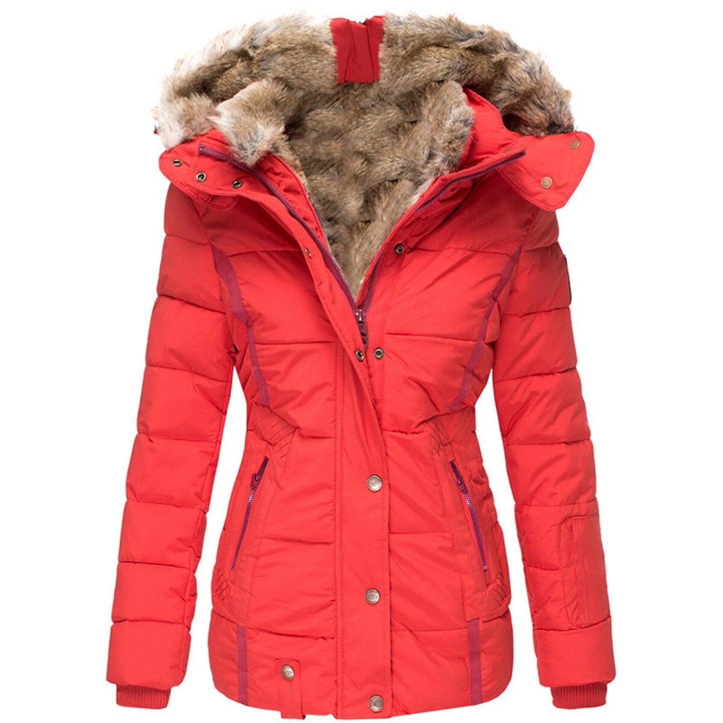 Warm Fur Collar Cotton Down Coat