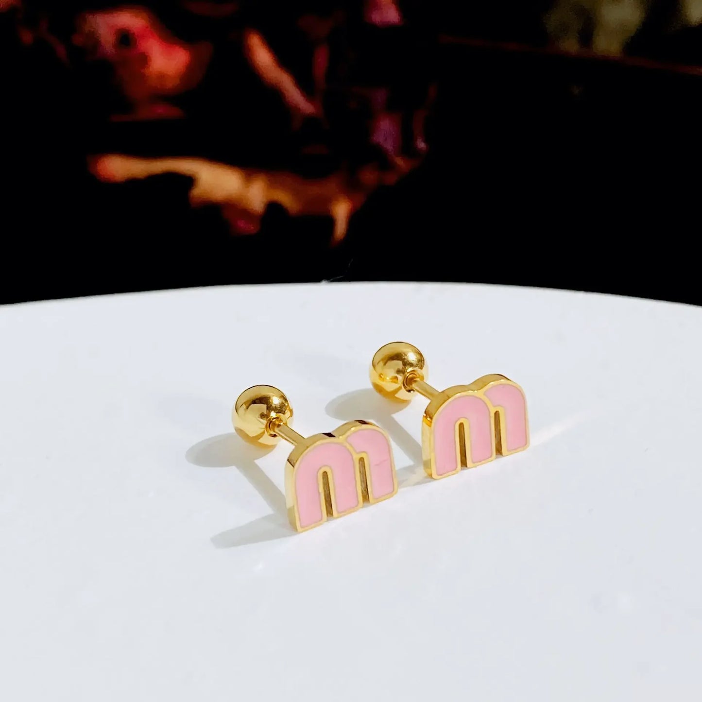 Letter M Stud Earrings