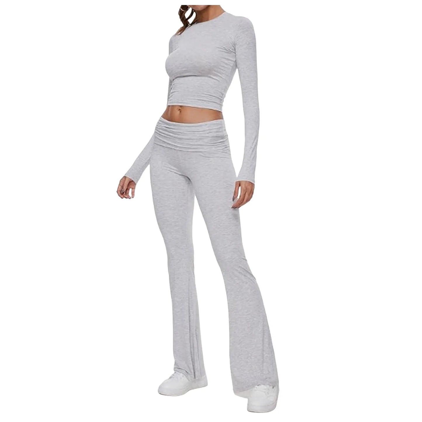 Low Rise Flare Pants 2 Piece Set