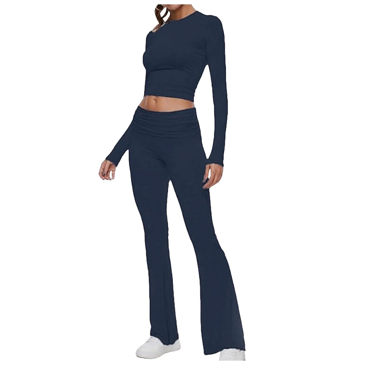Low Rise Flare Pants 2 Piece Set