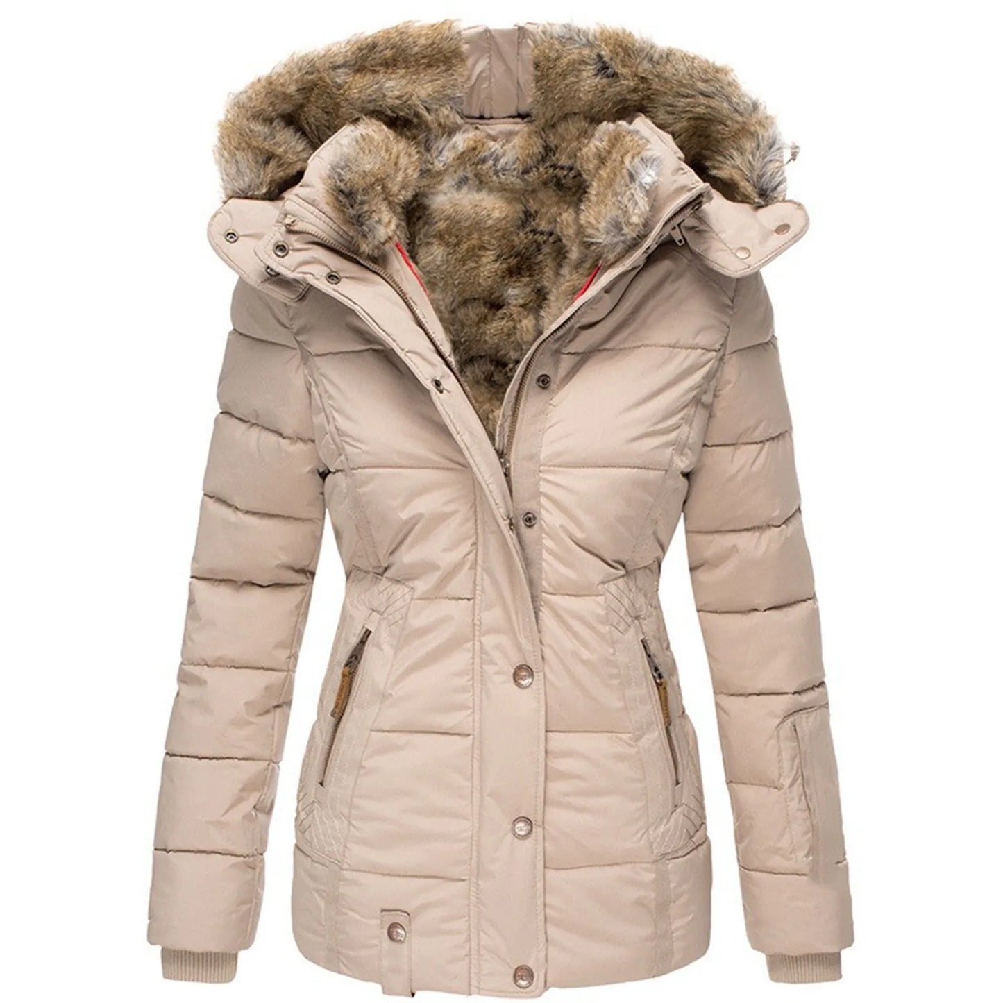 Warm Fur Collar Cotton Down Coat