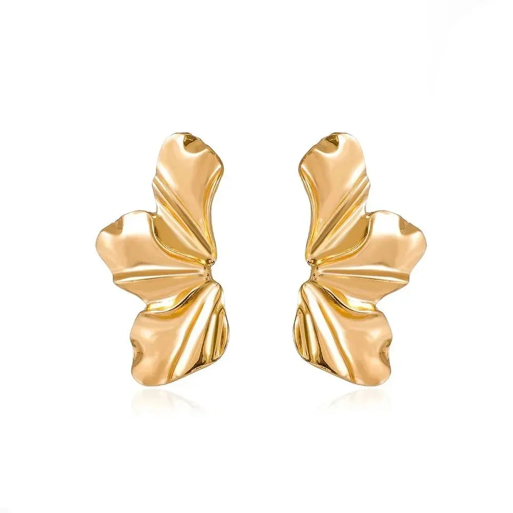 Big Metal Flower Shape Earrings