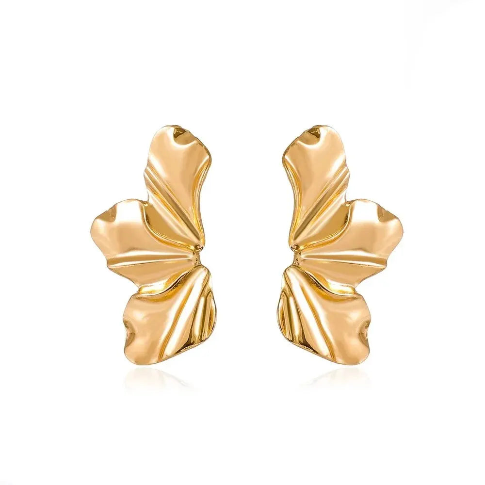 Big Metal Flower Shape Earrings