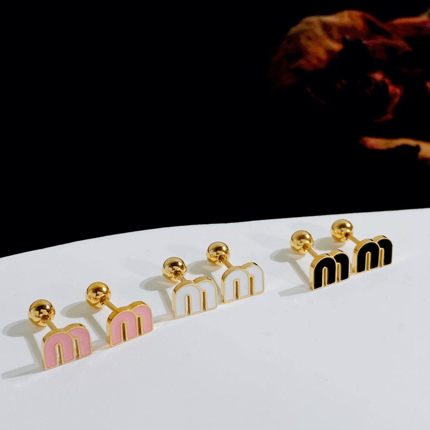 Letter M Stud Earrings