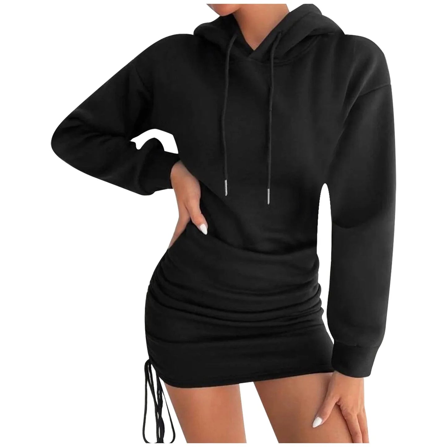 Long Sleeve Sweatshirt Hooded Dress