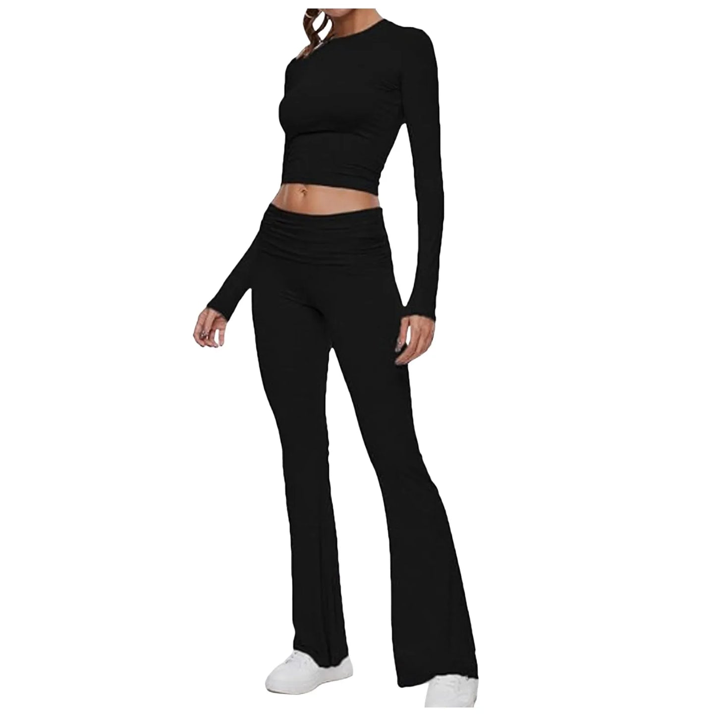 Low Rise Flare Pants 2 Piece Set