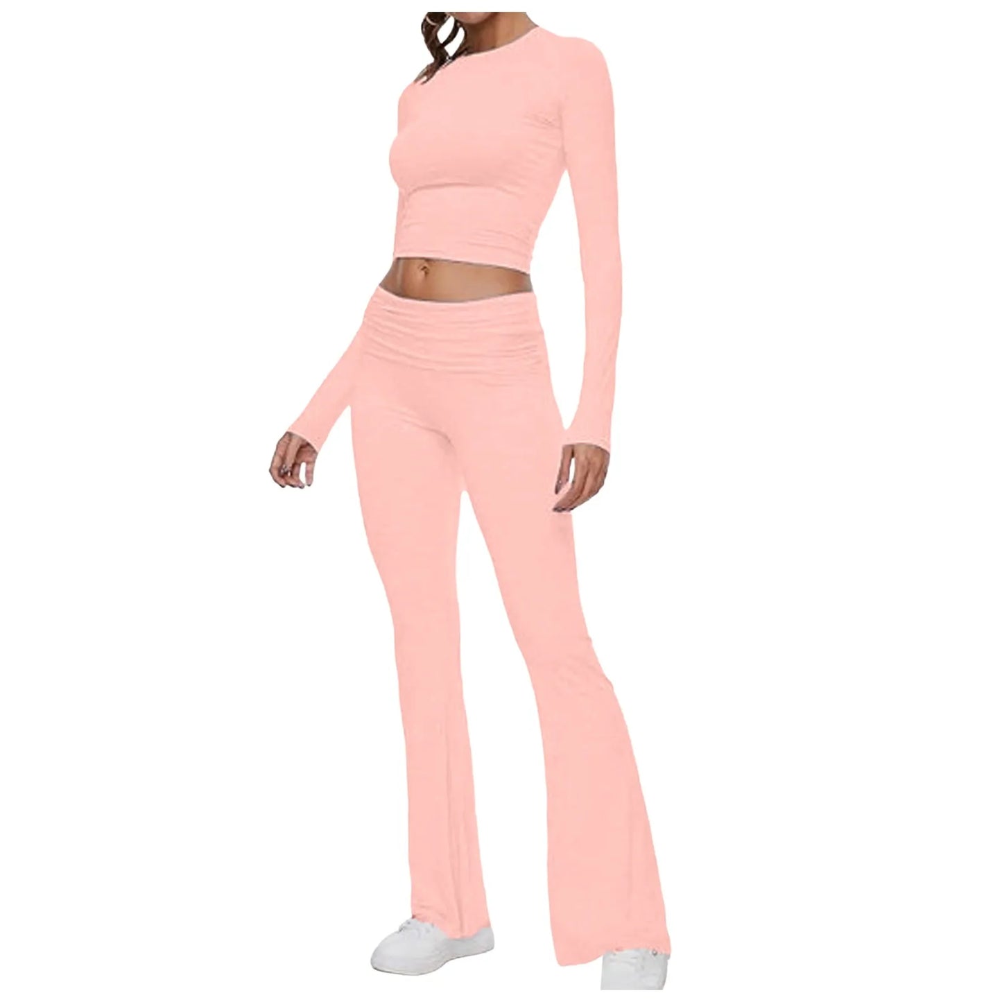 Low Rise Flare Pants 2 Piece Set