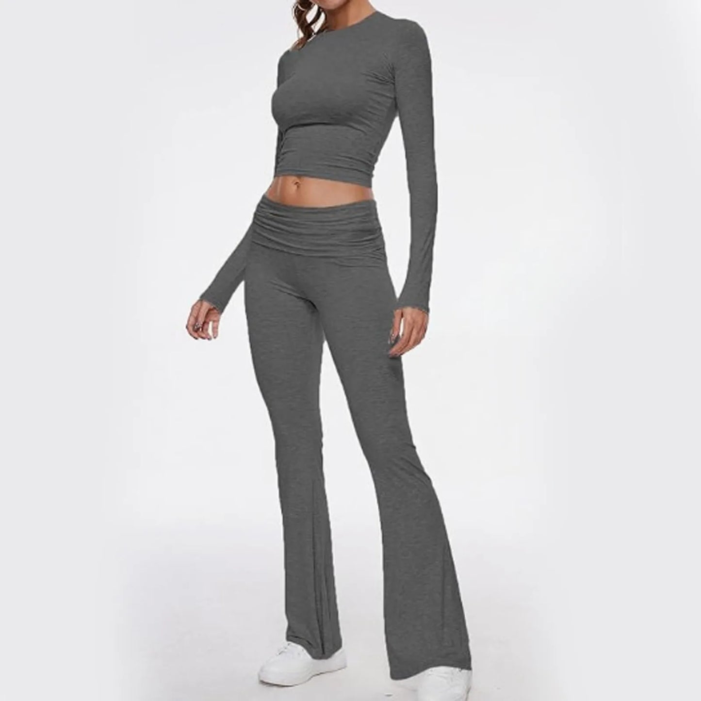 Low Rise Flare Pants 2 Piece Set