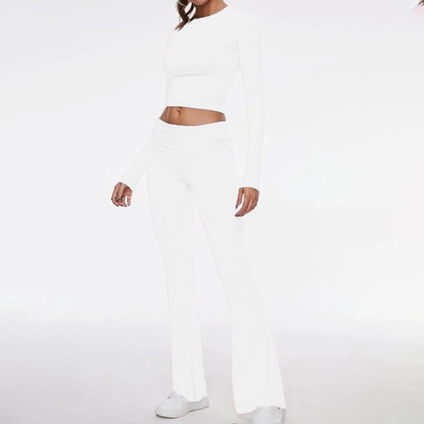Low Rise Flare Pants 2 Piece Set