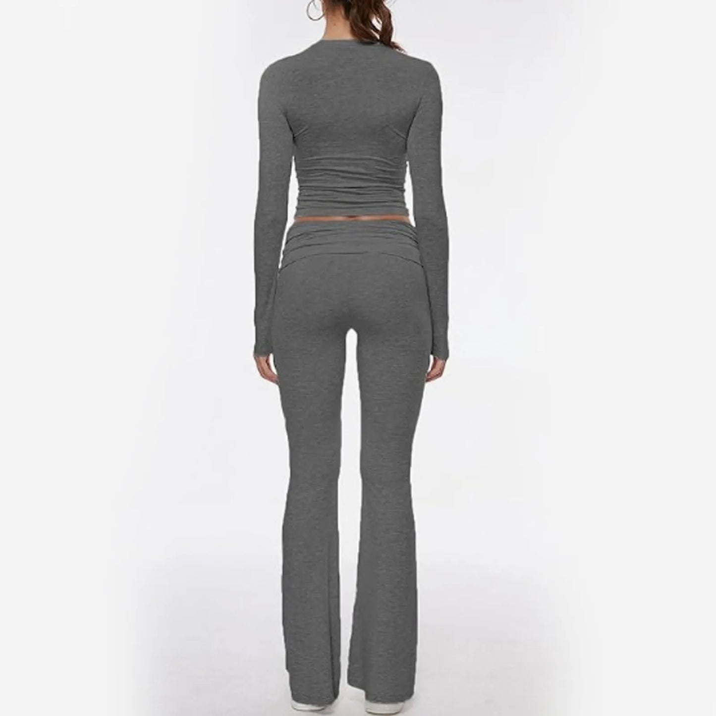 Low Rise Flare Pants 2 Piece Set