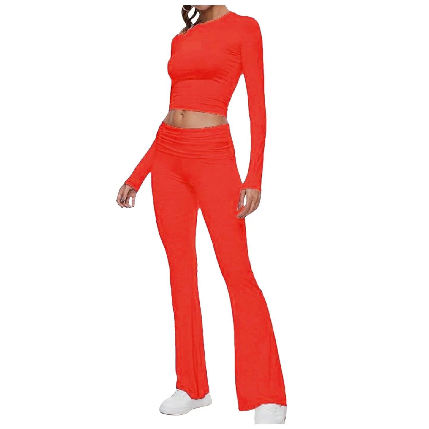 Low Rise Flare Pants 2 Piece Set