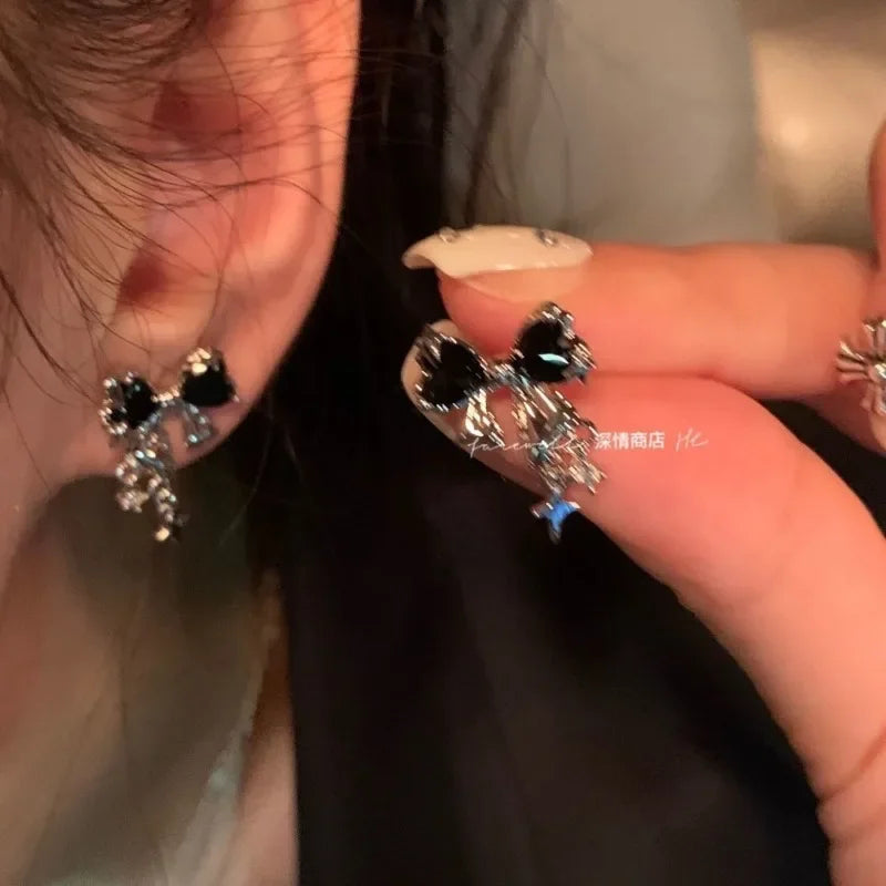 Bowknot Zircon Stud Earrings