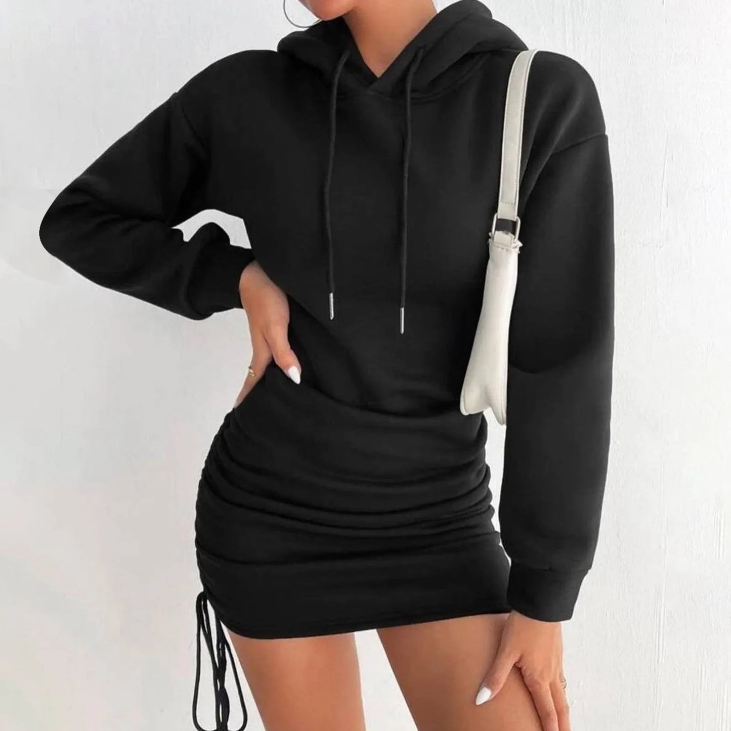 Long Sleeve Sweatshirt Hooded Dress