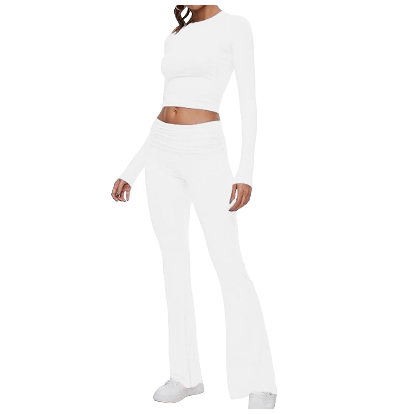 Low Rise Flare Pants 2 Piece Set