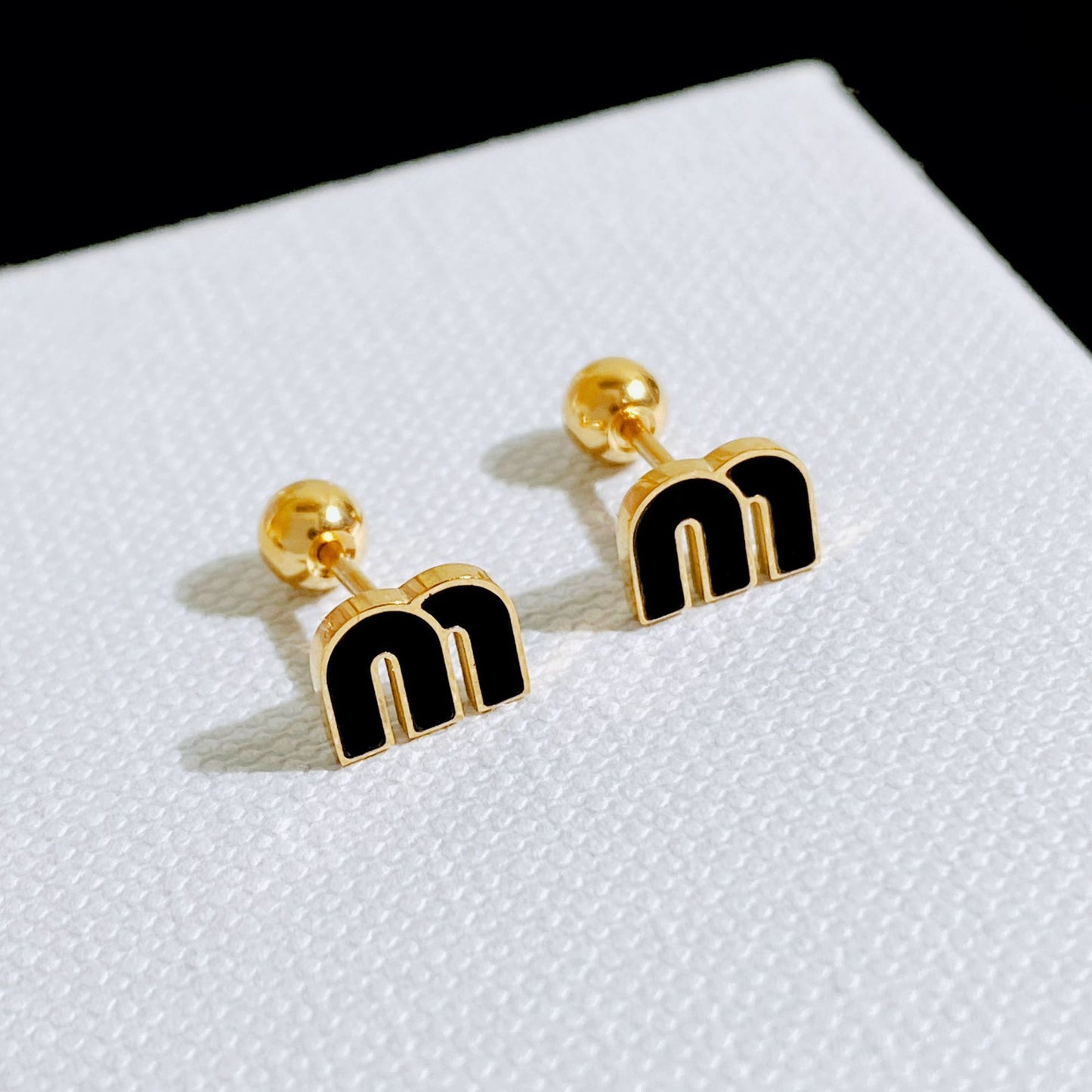 Letter M Stud Earrings