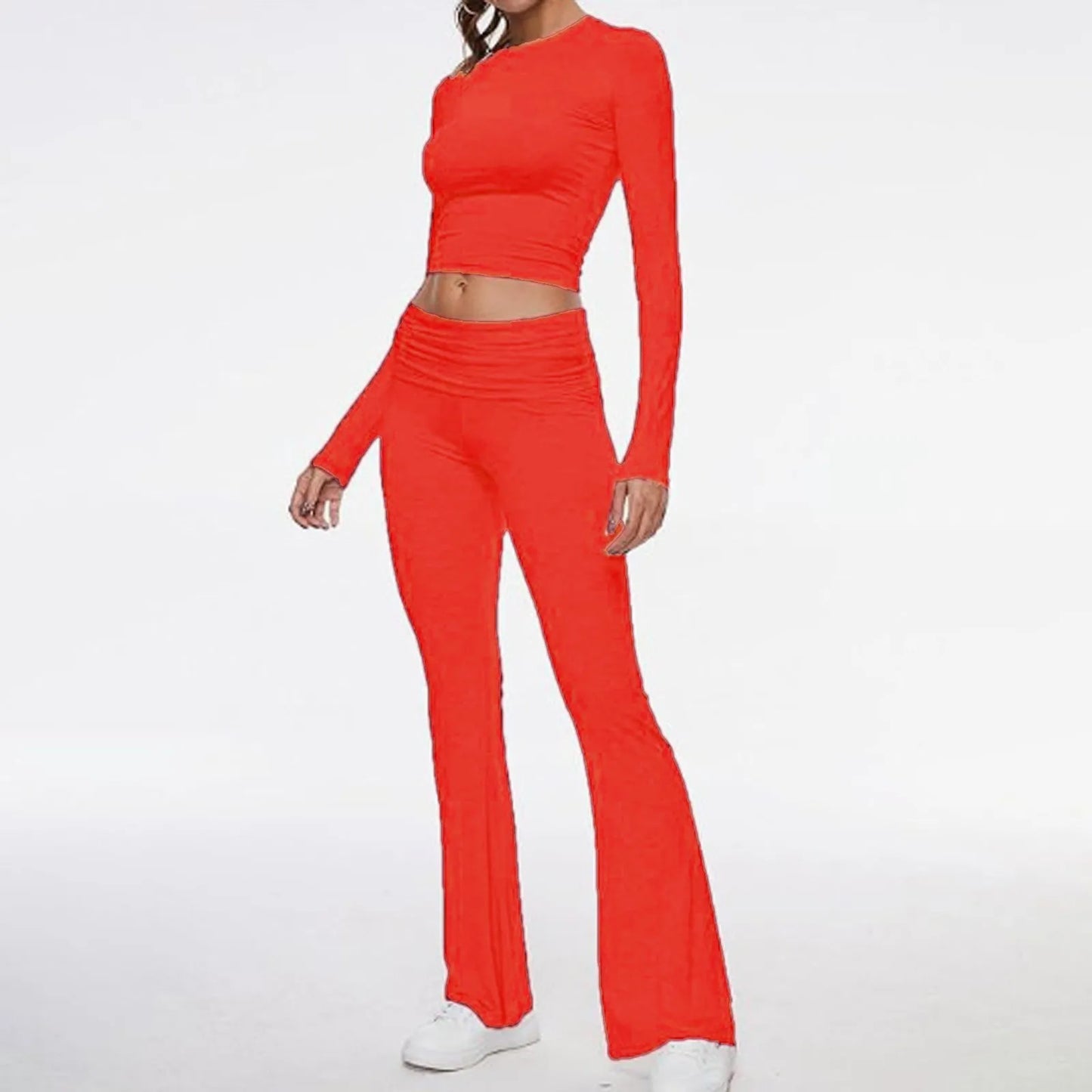 Low Rise Flare Pants 2 Piece Set
