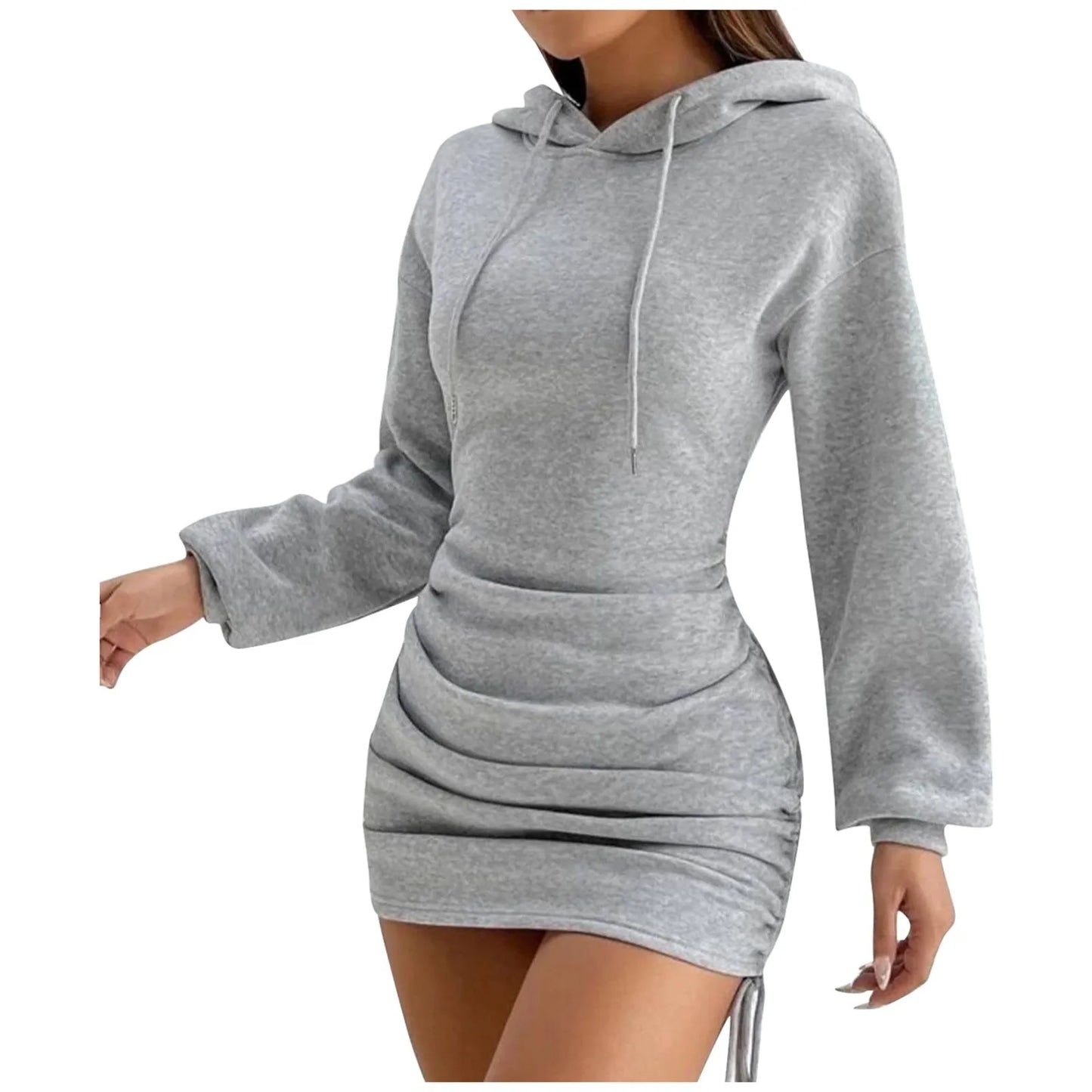 Long Sleeve Sweatshirt Hooded Dress