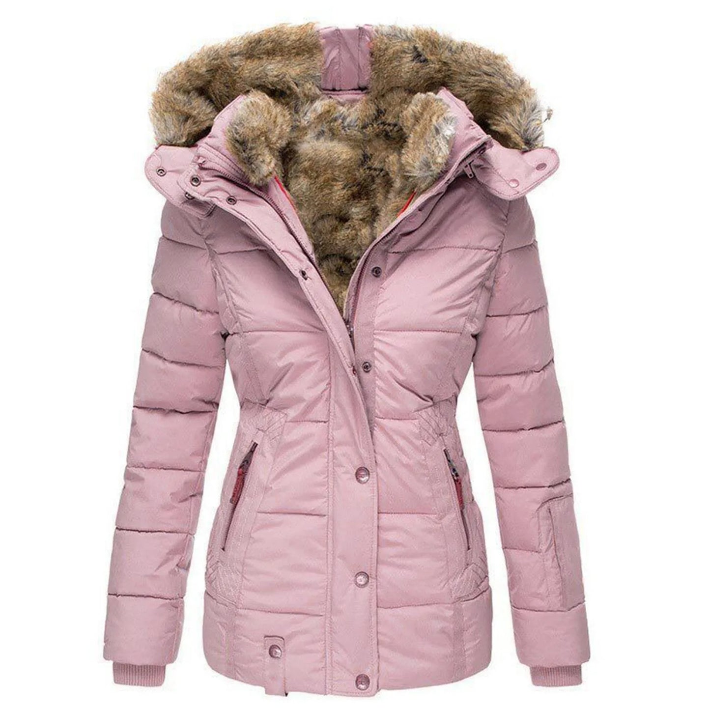 Warm Fur Collar Cotton Down Coat