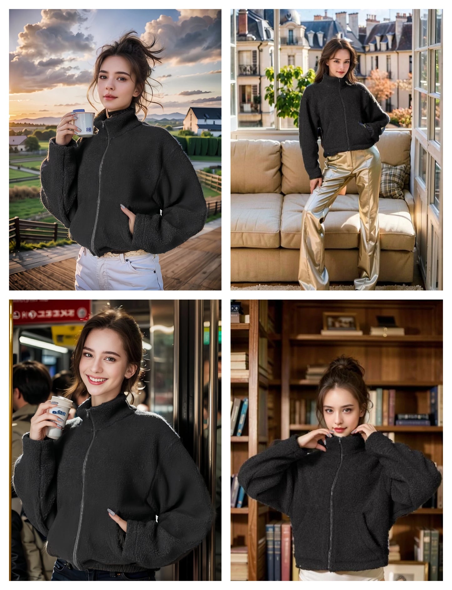Women's Sherpa Cropped Jacket