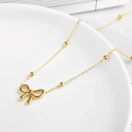 Gold Bowknot Necklace