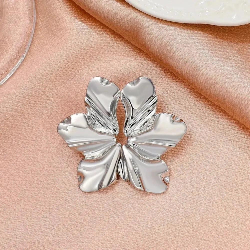 Big Metal Flower Shape Earrings