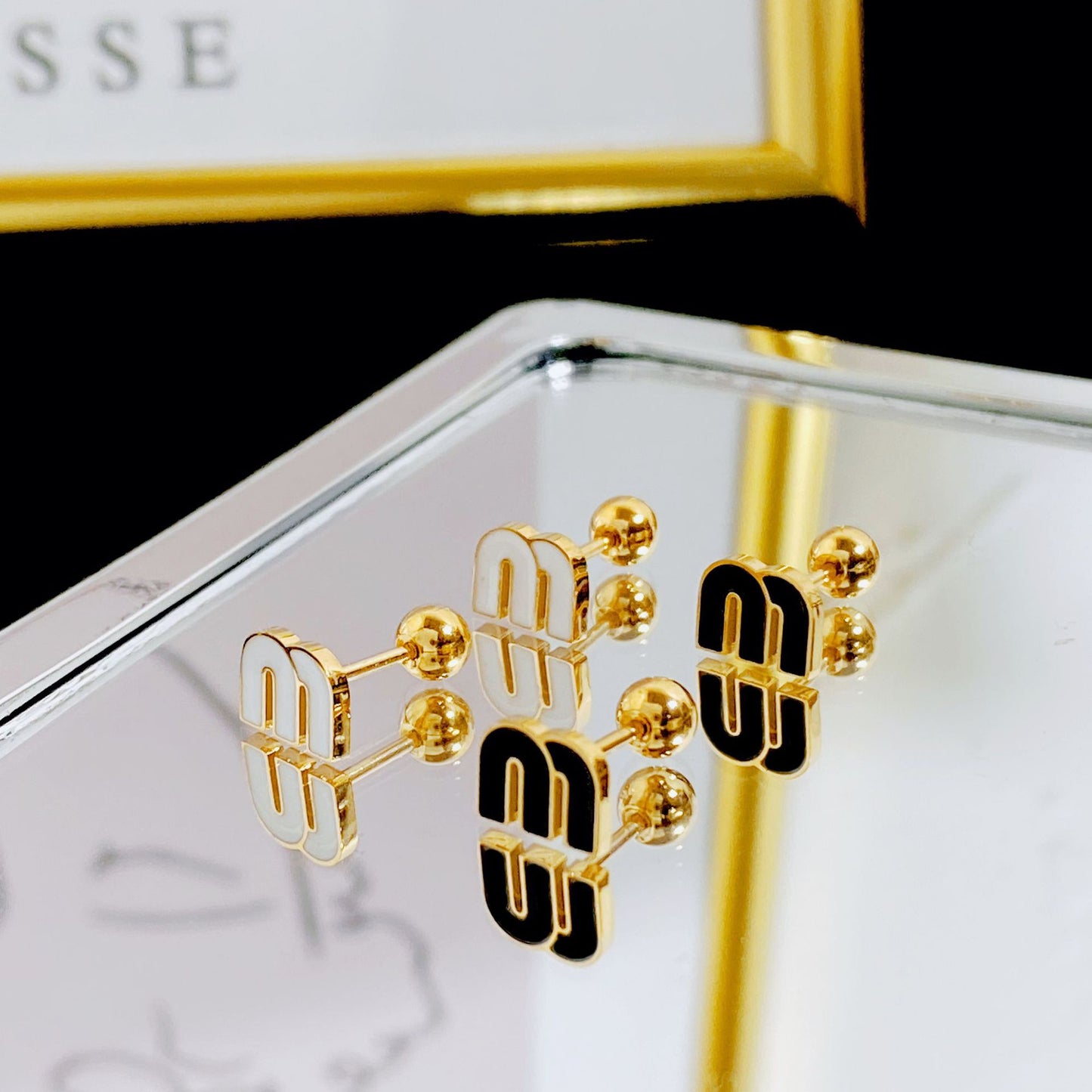 Letter M Stud Earrings